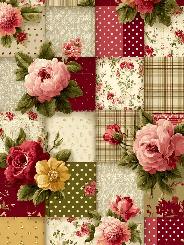 Vintage Floral Shabby Chic Patchwork