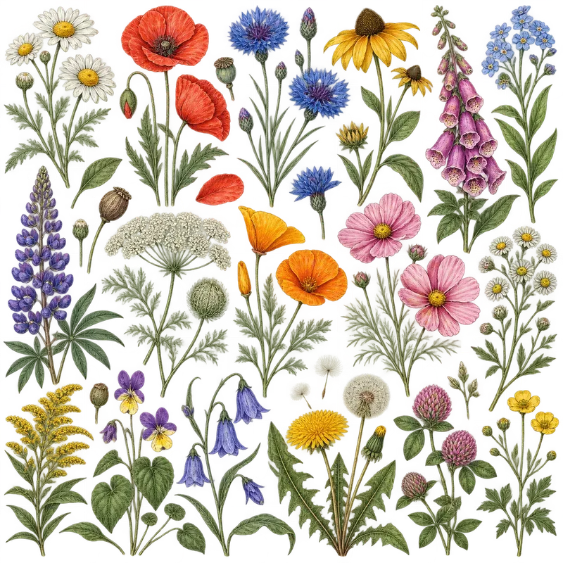 Hand Drawn Botanical Cliparts