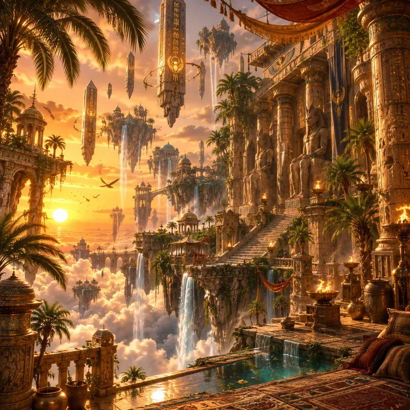 Hyperrealistic Sky Island Ruins