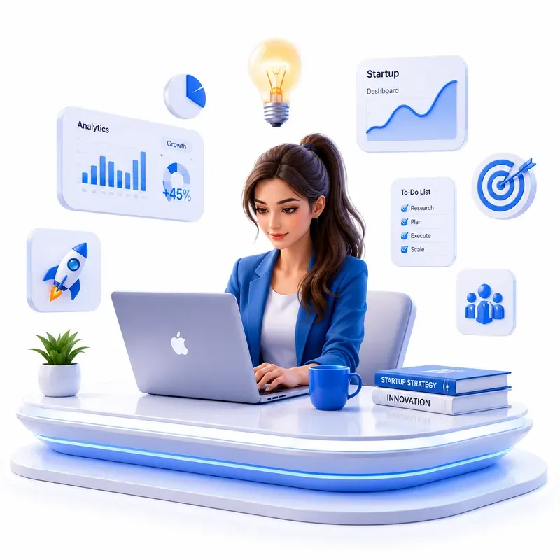 Modern 3D Office Team Illustrations