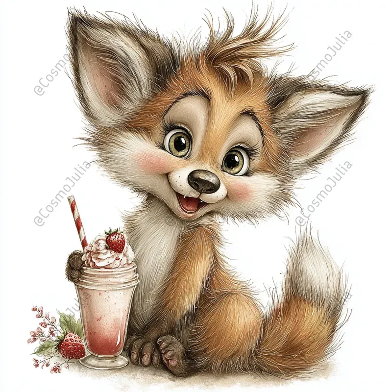 Adorable Strawberry Animal Clipart