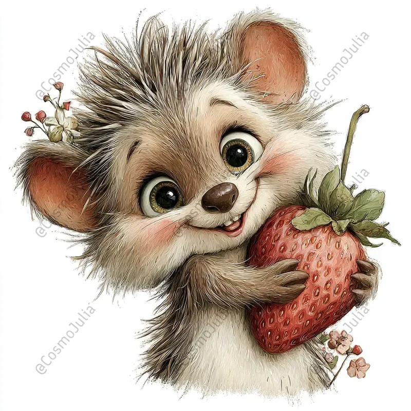 Adorable Strawberry Animal Clipart