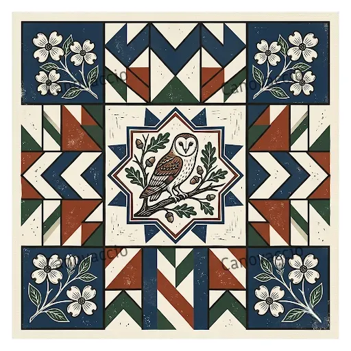 Folk Woodblock Quilt Block Patterns