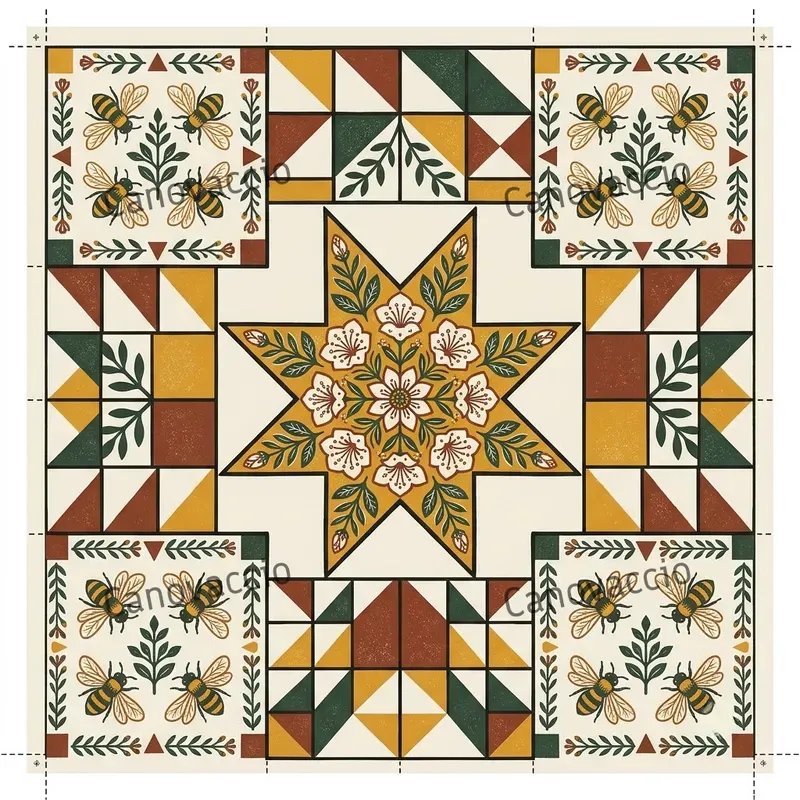 Folk Woodblock Quilt Block Patterns