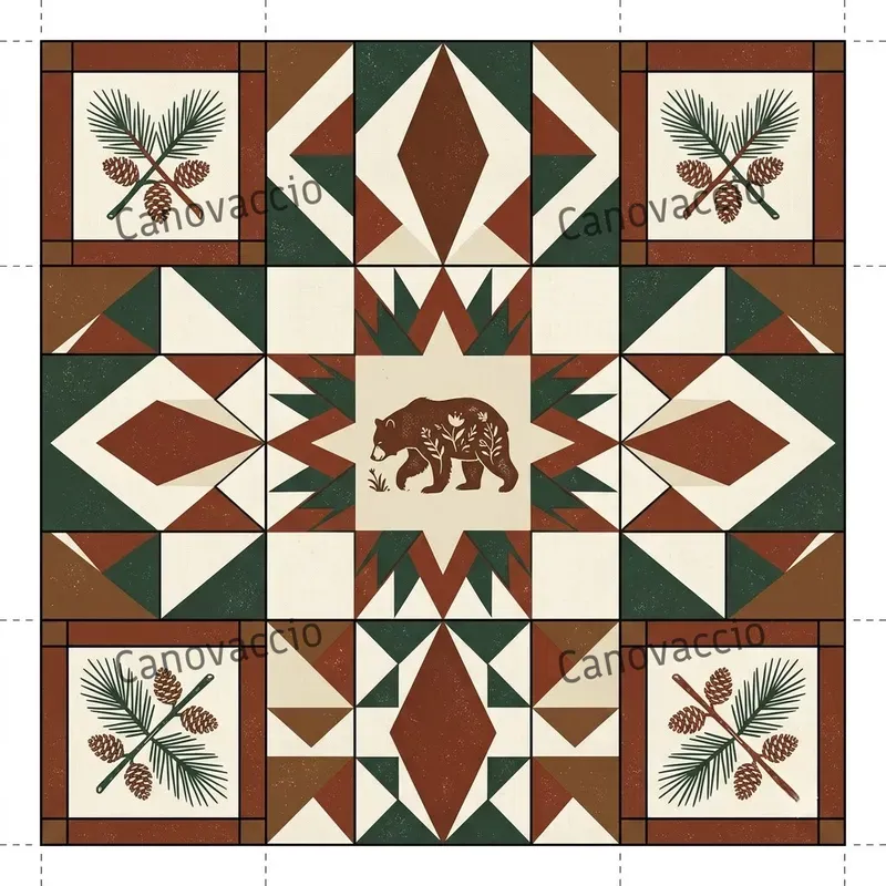 Folk Woodblock Quilt Block Patterns