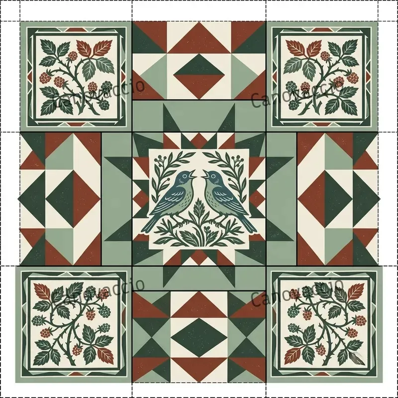Folk Woodblock Quilt Block Patterns