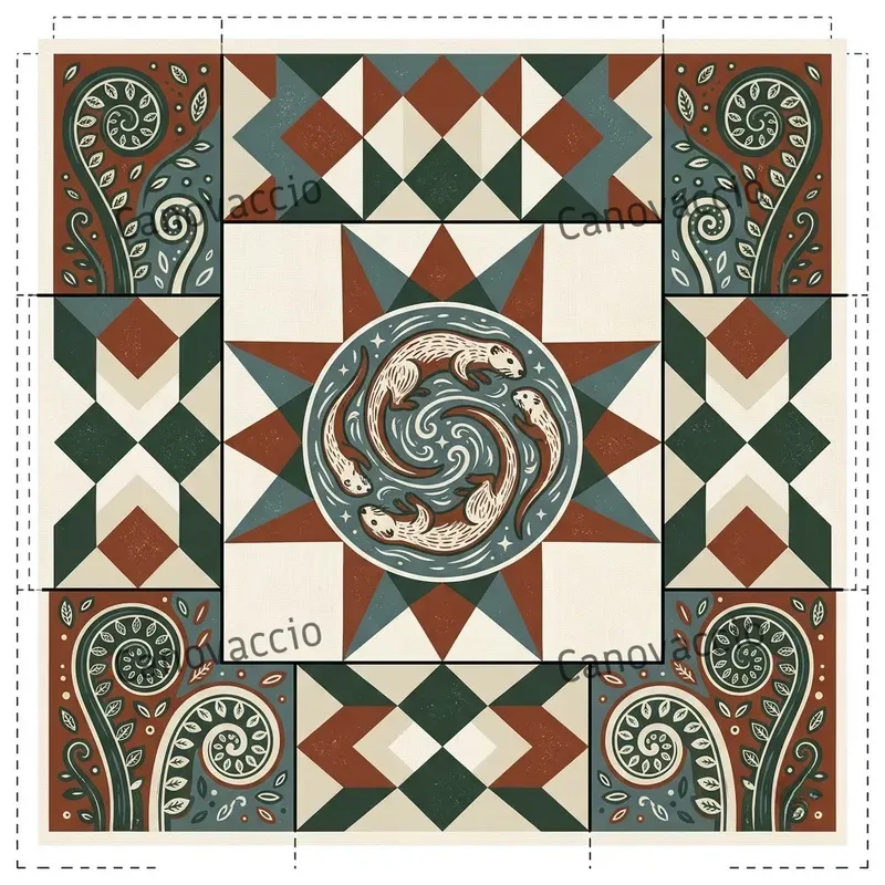 Folk Woodblock Quilt Block Patterns