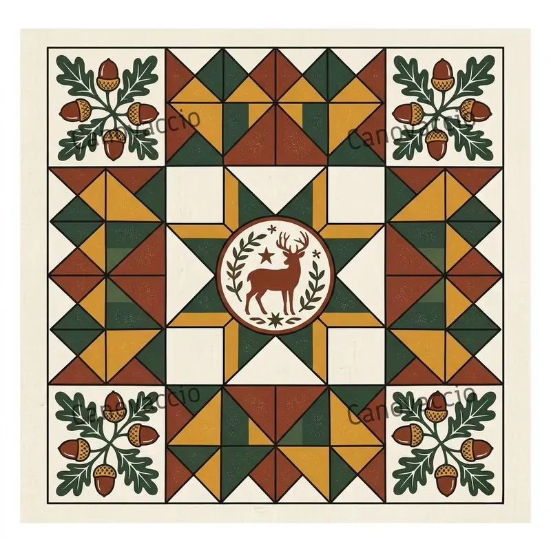 Folk Woodblock Quilt Block Patterns