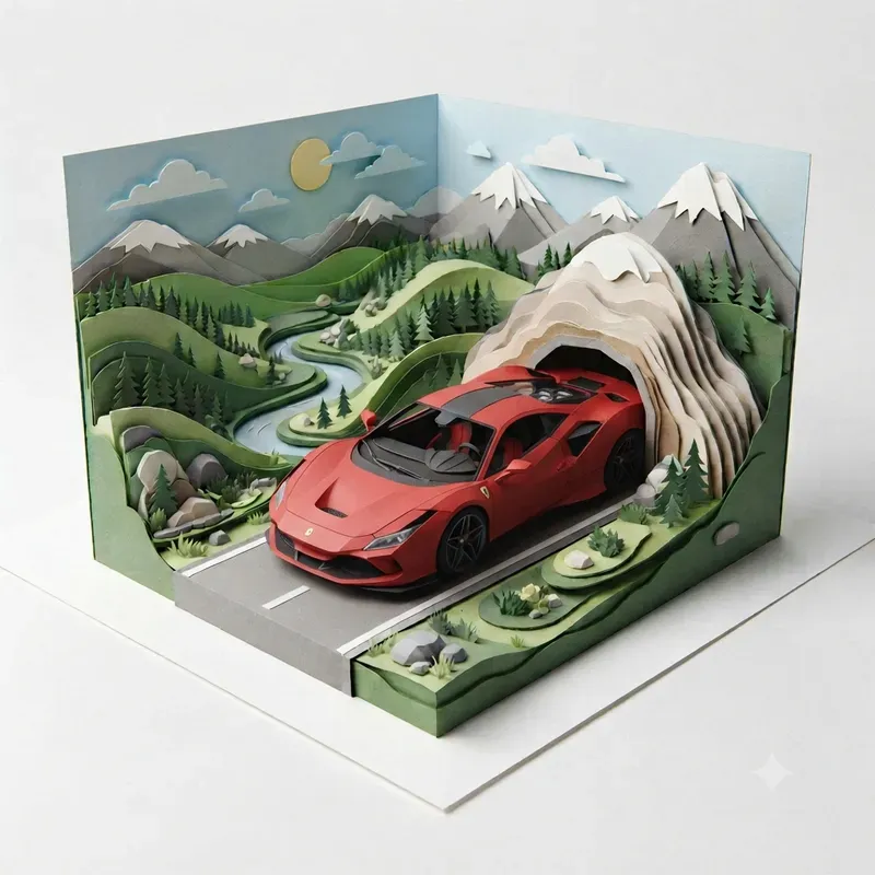 Car Miniature Paper Diorama Collections