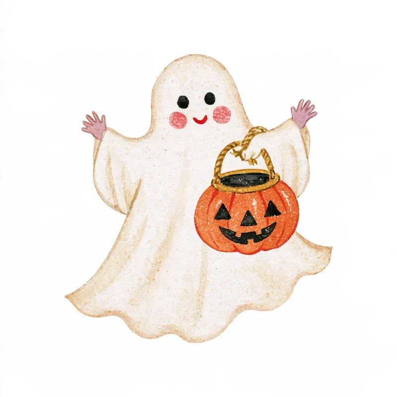 Retro Folk Art Halloween Cliparts