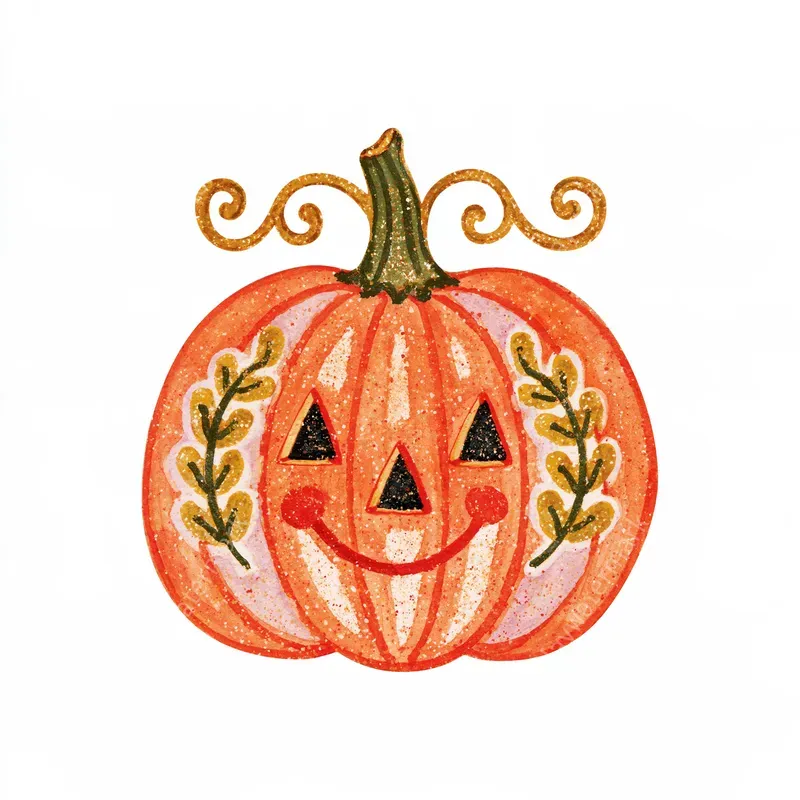 Retro Folk Art Halloween Cliparts