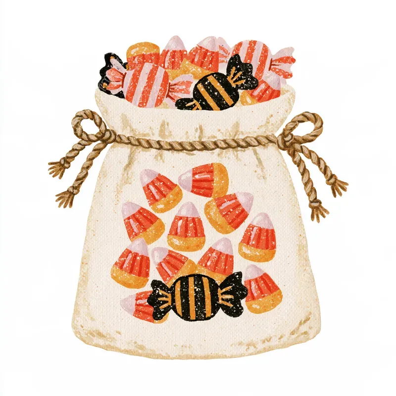 Retro Folk Art Halloween Cliparts