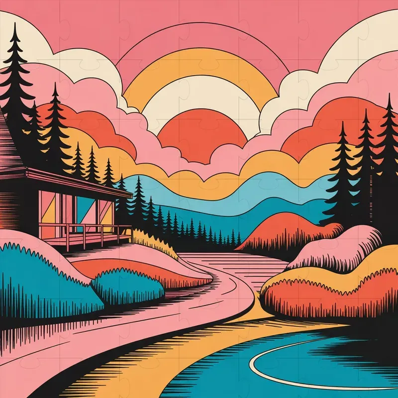 Retro Sunset Illustration Generators