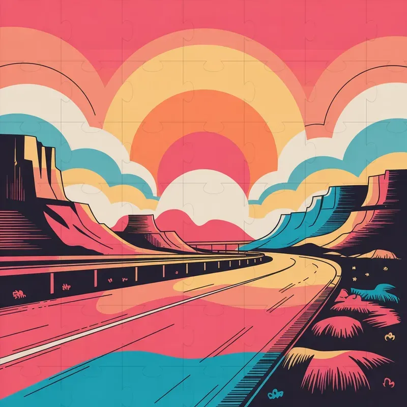 Retro Sunset Illustration Generators