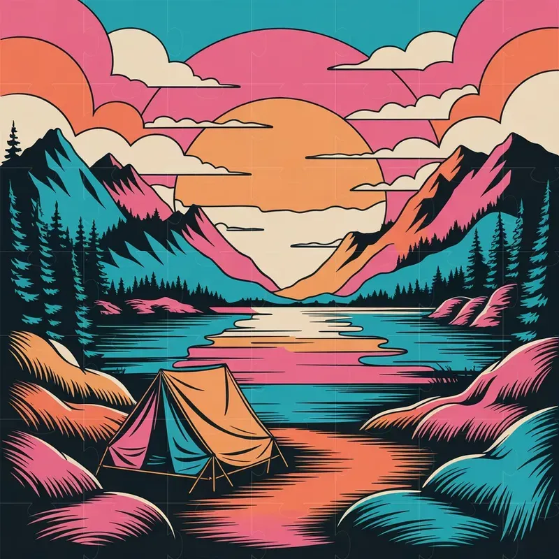 Retro Sunset Illustration Generators