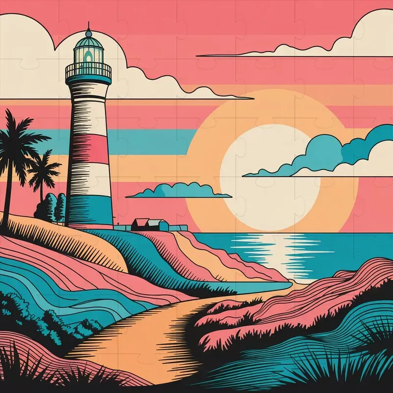 Retro Sunset Illustration Generators