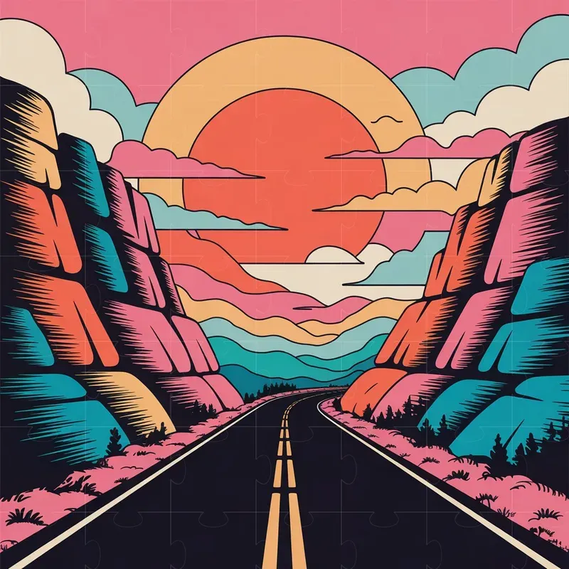 Retro Sunset Illustration Generators