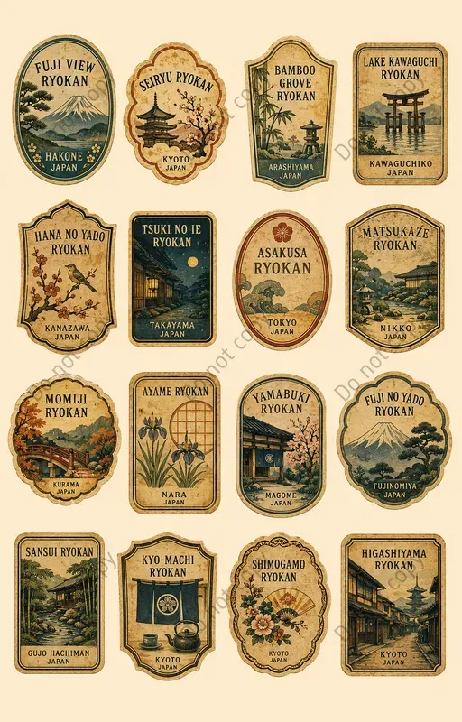 Vintage Hotel Label Cutout Sheets