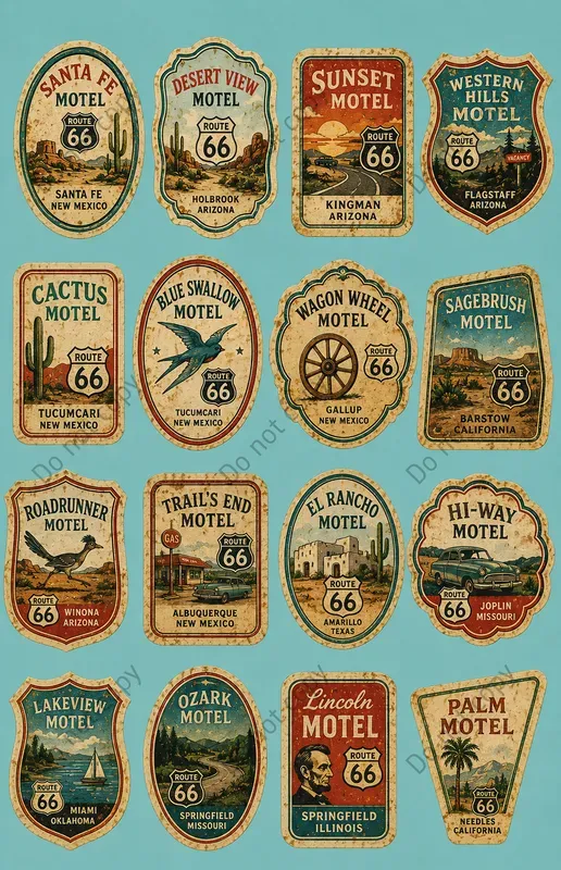 Vintage Hotel Label Cutout Sheets