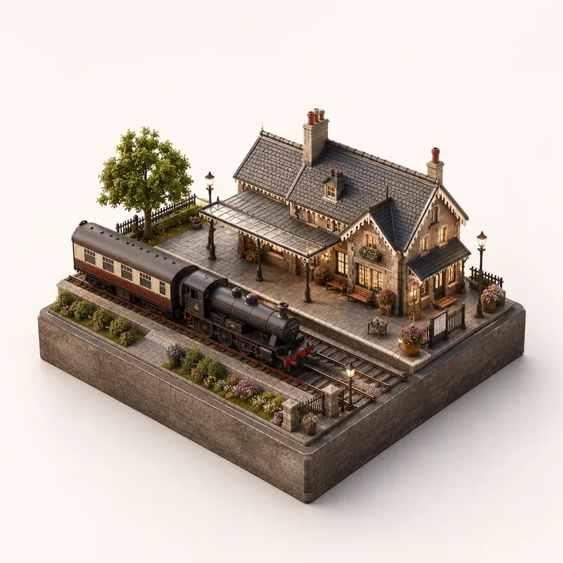 Floating Miniature Block Worlds