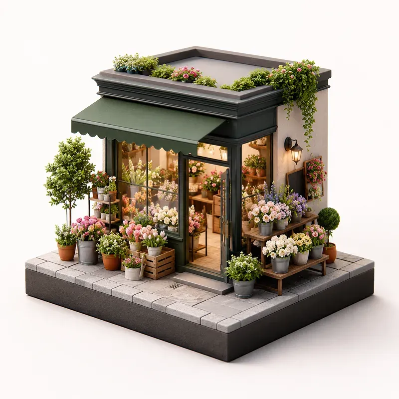 Floating Miniature Block Worlds