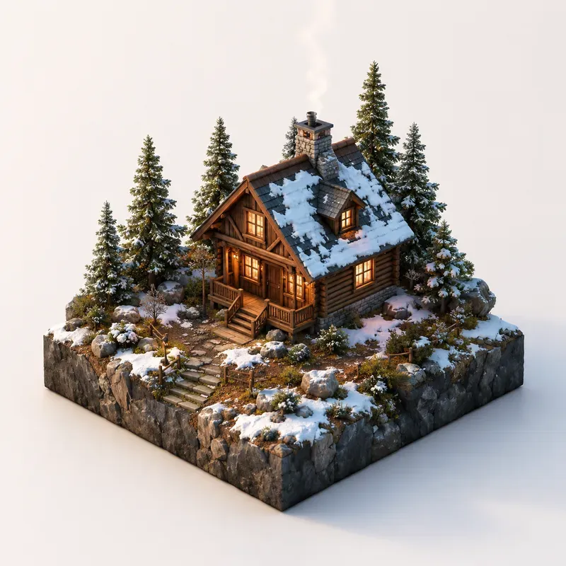 Floating Miniature Block Worlds