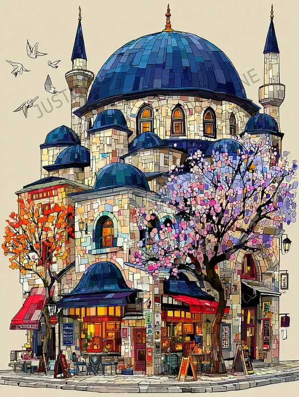 Hidden Cafe Architecture Clipart