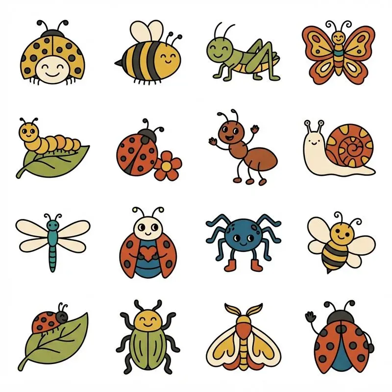 2D 70s Groovy 16in1 Icon Grids