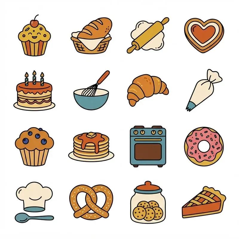 2D 70s Groovy 16in1 Icon Grids