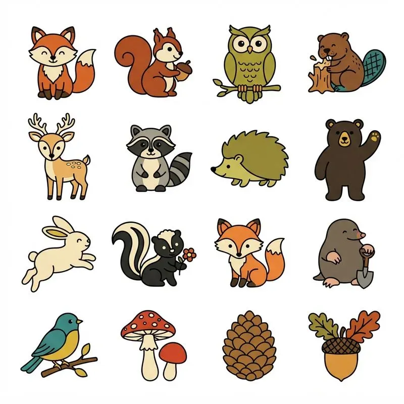 2D 70s Groovy 16in1 Icon Grids