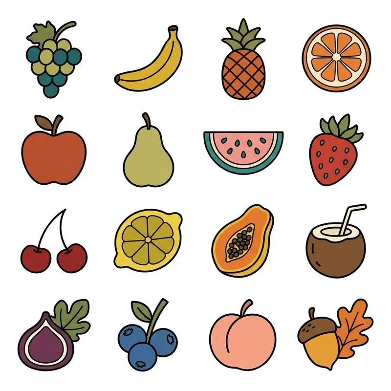 2D 70s Groovy 16in1 Icon Grids