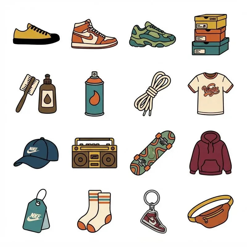 2D 70s Groovy 16in1 Icon Grids