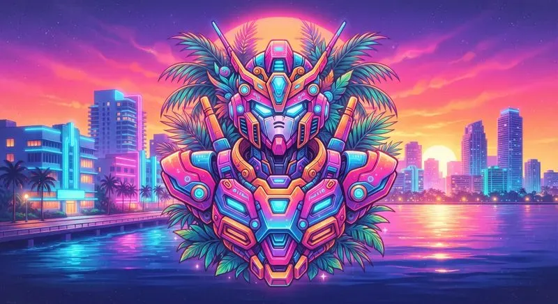 80s Tropical Airbrush Art
