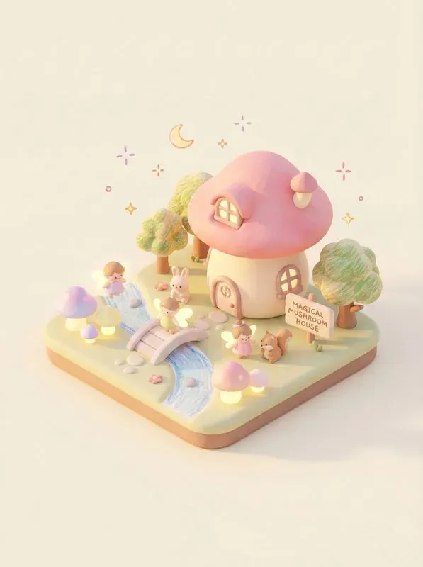 Kawaii Pastel 3D Isometric World Generator