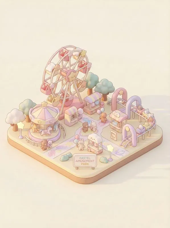 Kawaii Pastel 3D Isometric World Generator