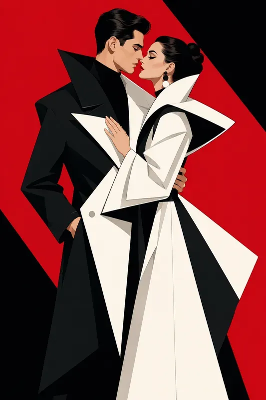 Retro Minimalist Couple Vectors