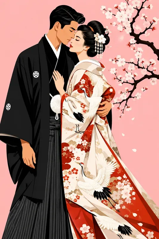 Retro Minimalist Couple Vectors