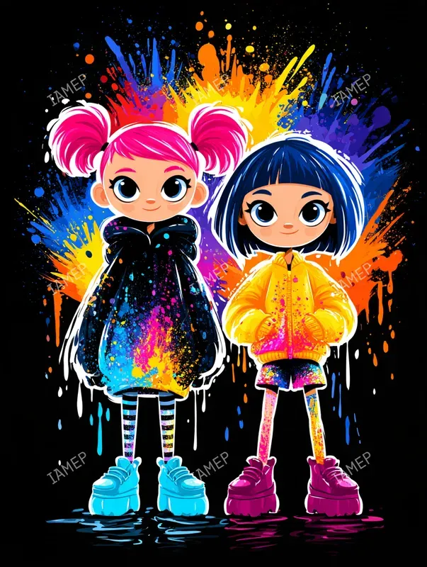 Kawaii Rainbow Graffiti Characters