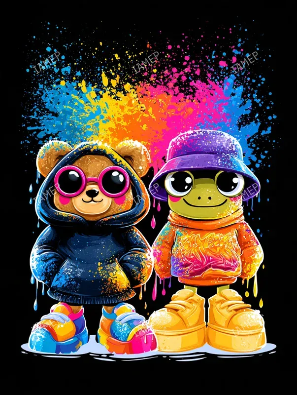 Kawaii Rainbow Graffiti Characters