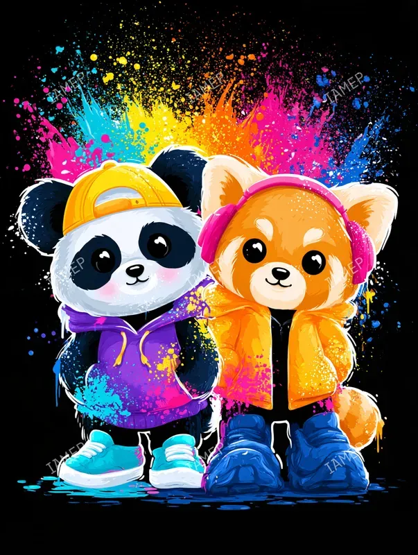 Kawaii Rainbow Graffiti Characters