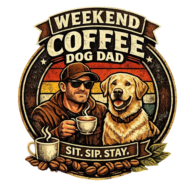 Vintage Grunge Dog Dad Coffee Roasters
