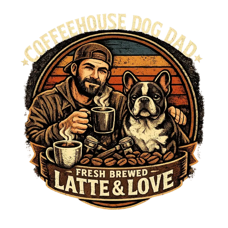 Vintage Grunge Dog Dad Coffee Roasters