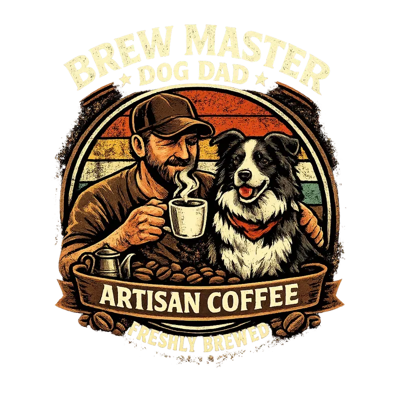 Vintage Grunge Dog Dad Coffee Roasters