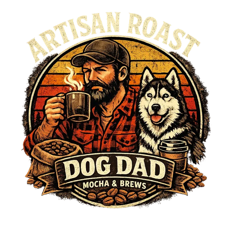 Vintage Grunge Dog Dad Coffee Roasters