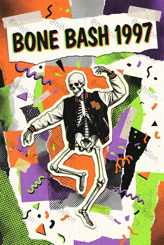 90s Retrogrunge Halloween Posters