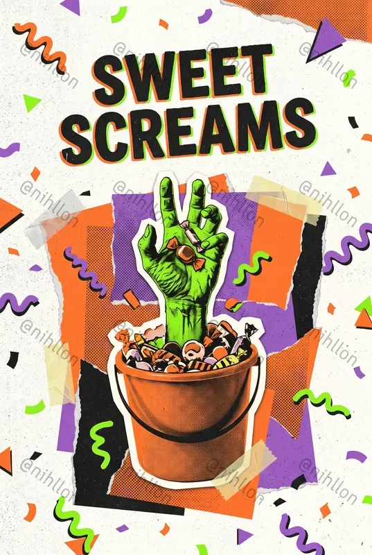 90s Retrogrunge Halloween Posters