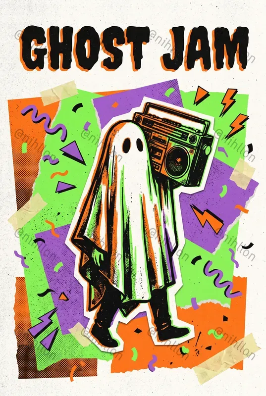 90s Retrogrunge Halloween Posters