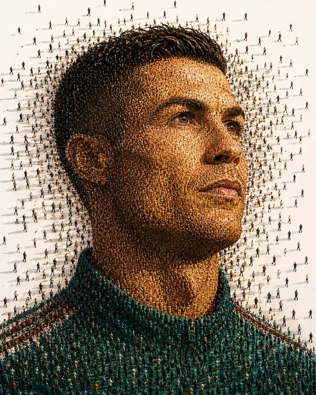Human Mosaic Portrait Art
