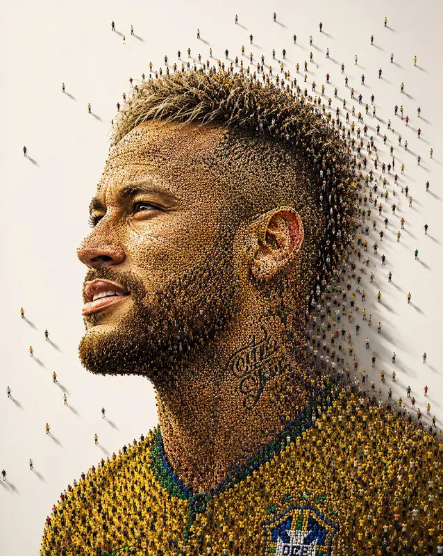 Human Mosaic Portrait Art