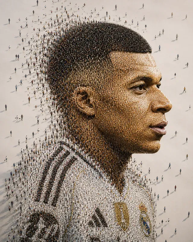Human Mosaic Portrait Art
